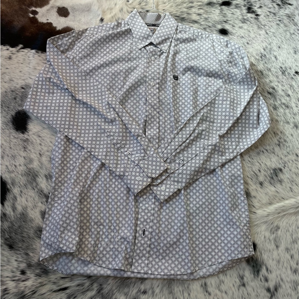 White Barely Worn Mens Cinch Western Shirt
